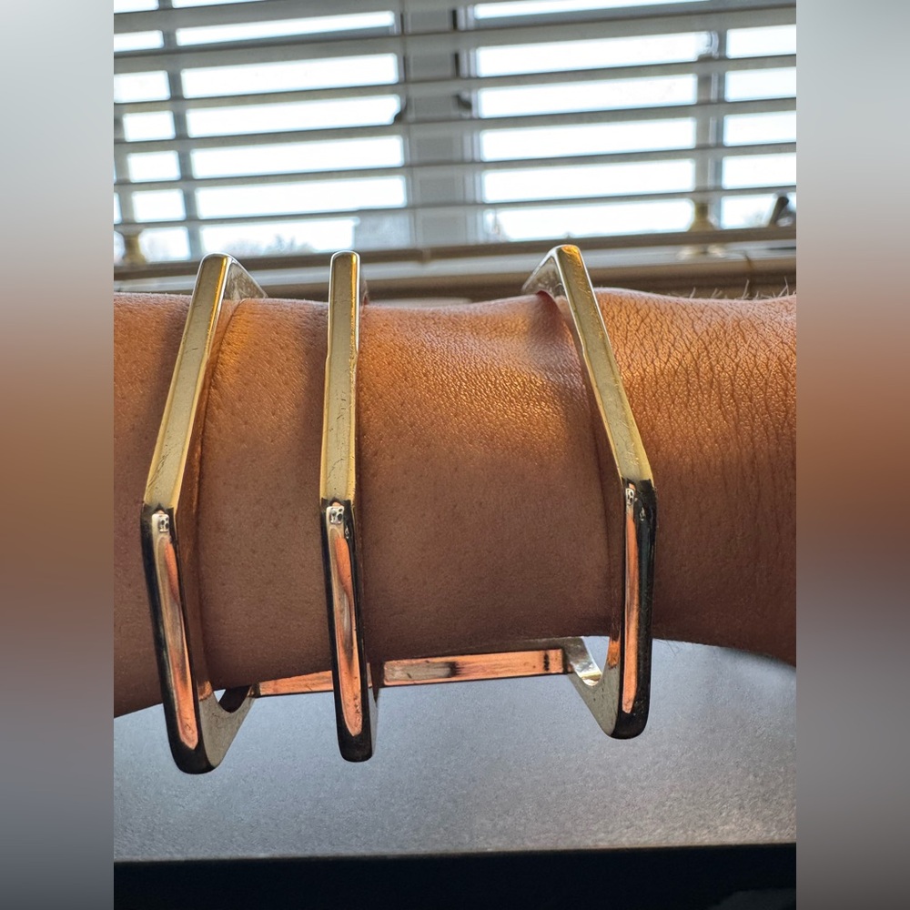 Express Gold Hexagonal Cuff Bracelet
